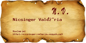 Nicsinger Valéria névjegykártya