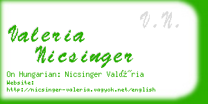 valeria nicsinger business card